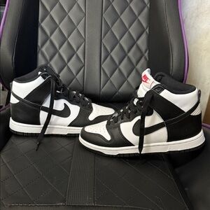 Nike women’s Black and White High-Top Sneakers - Panda Dunks